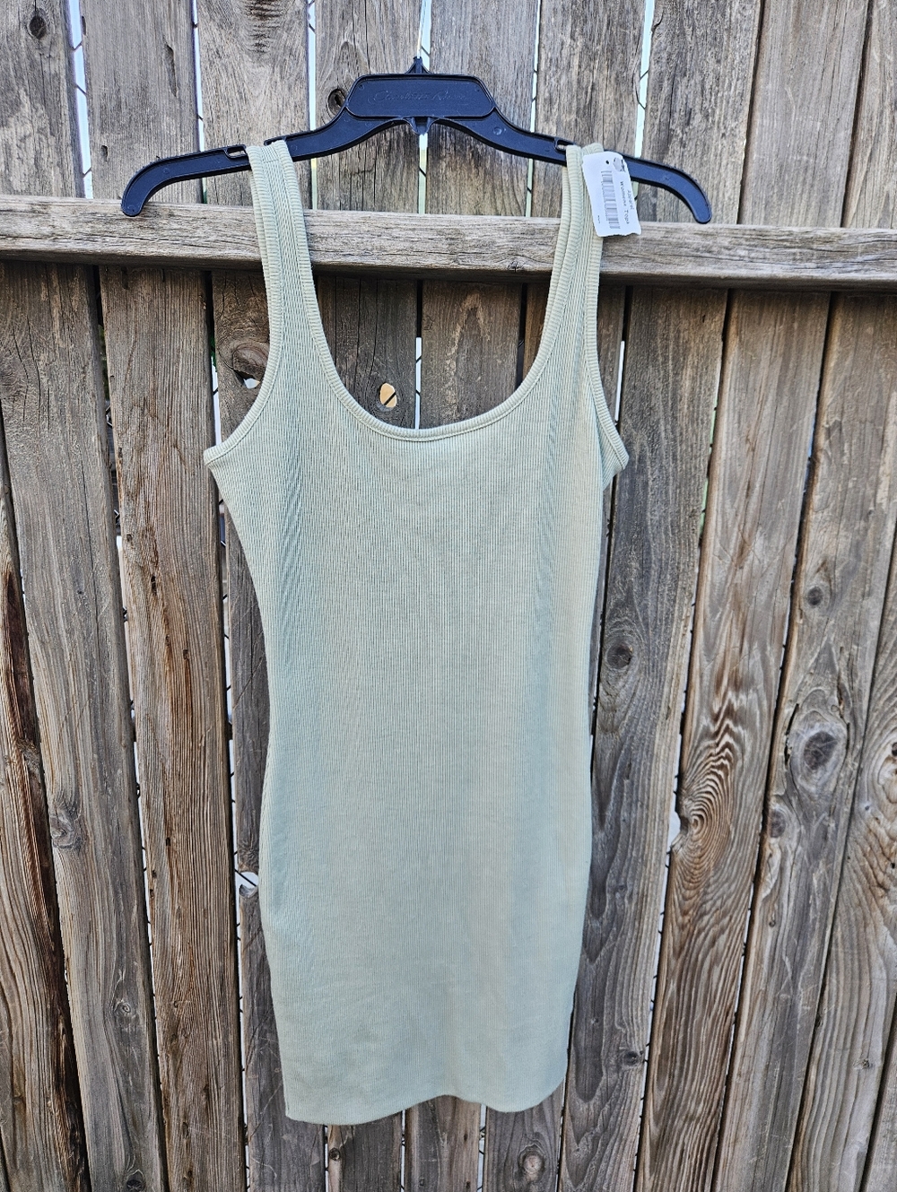 Love Tree Ribbed Tank Dress in Sage Green Women Size M